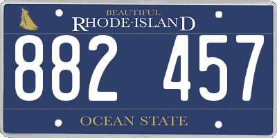 RI license plate 882457