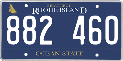 RI license plate 882460