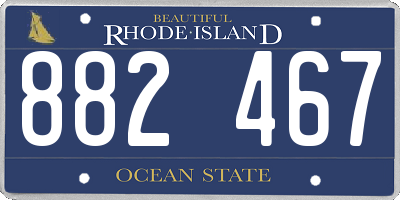 RI license plate 882467