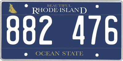 RI license plate 882476