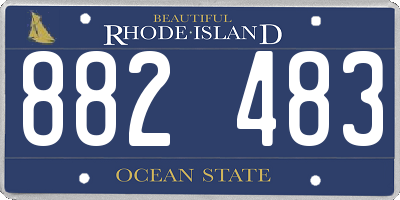 RI license plate 882483