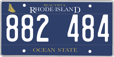 RI license plate 882484