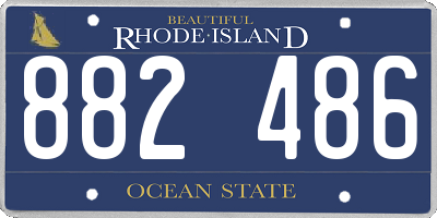 RI license plate 882486