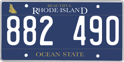RI license plate 882490