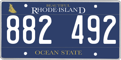 RI license plate 882492
