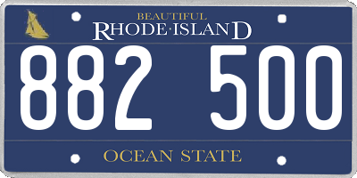RI license plate 882500