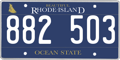 RI license plate 882503
