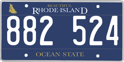 RI license plate 882524
