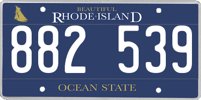 RI license plate 882539