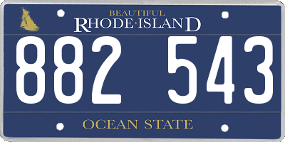 RI license plate 882543