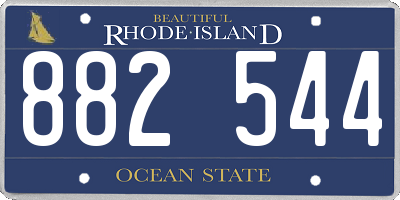 RI license plate 882544
