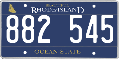 RI license plate 882545