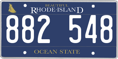 RI license plate 882548