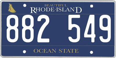 RI license plate 882549