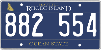 RI license plate 882554