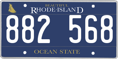 RI license plate 882568