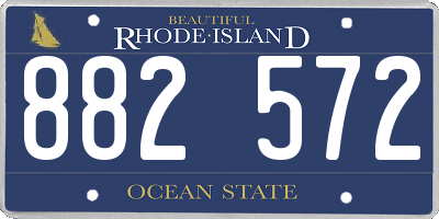 RI license plate 882572