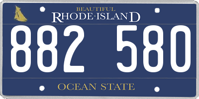 RI license plate 882580