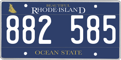 RI license plate 882585