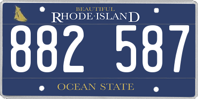 RI license plate 882587