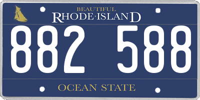 RI license plate 882588