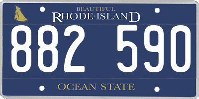 RI license plate 882590