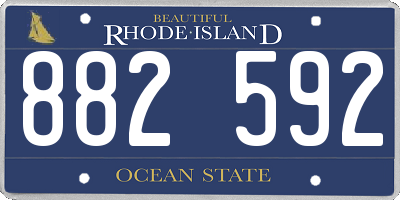 RI license plate 882592
