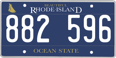 RI license plate 882596