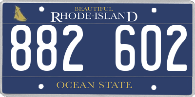 RI license plate 882602