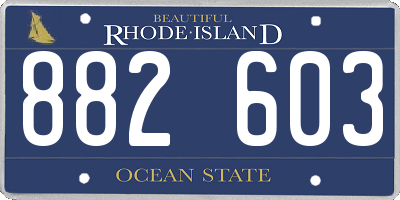 RI license plate 882603