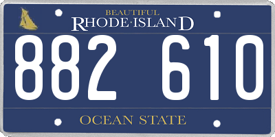 RI license plate 882610