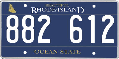 RI license plate 882612