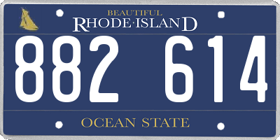 RI license plate 882614