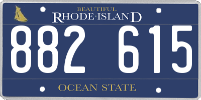 RI license plate 882615