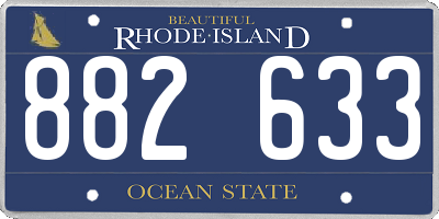 RI license plate 882633