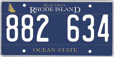RI license plate 882634