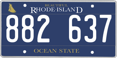 RI license plate 882637