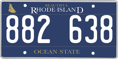 RI license plate 882638