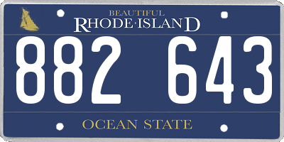 RI license plate 882643
