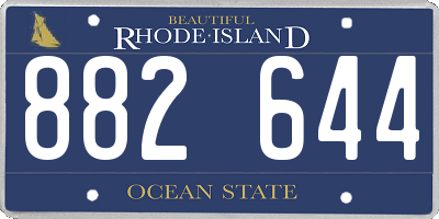 RI license plate 882644