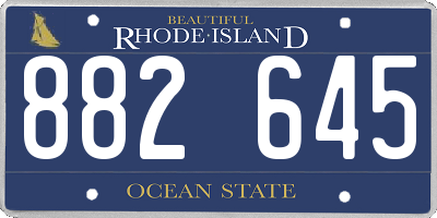 RI license plate 882645