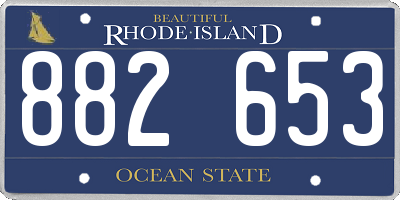 RI license plate 882653