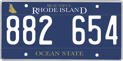 RI license plate 882654