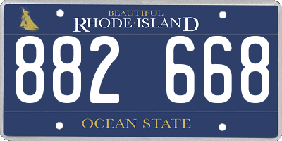 RI license plate 882668