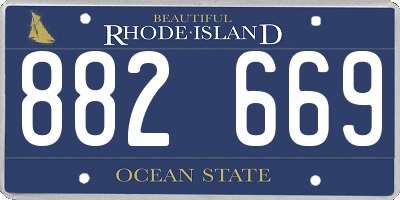 RI license plate 882669