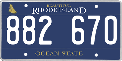 RI license plate 882670