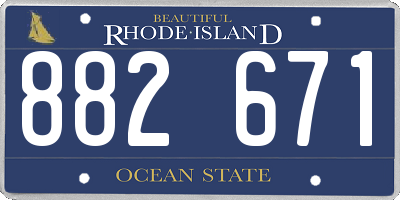 RI license plate 882671