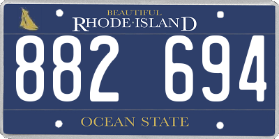 RI license plate 882694