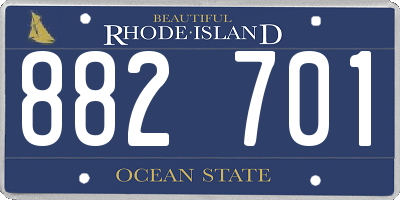 RI license plate 882701