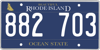 RI license plate 882703